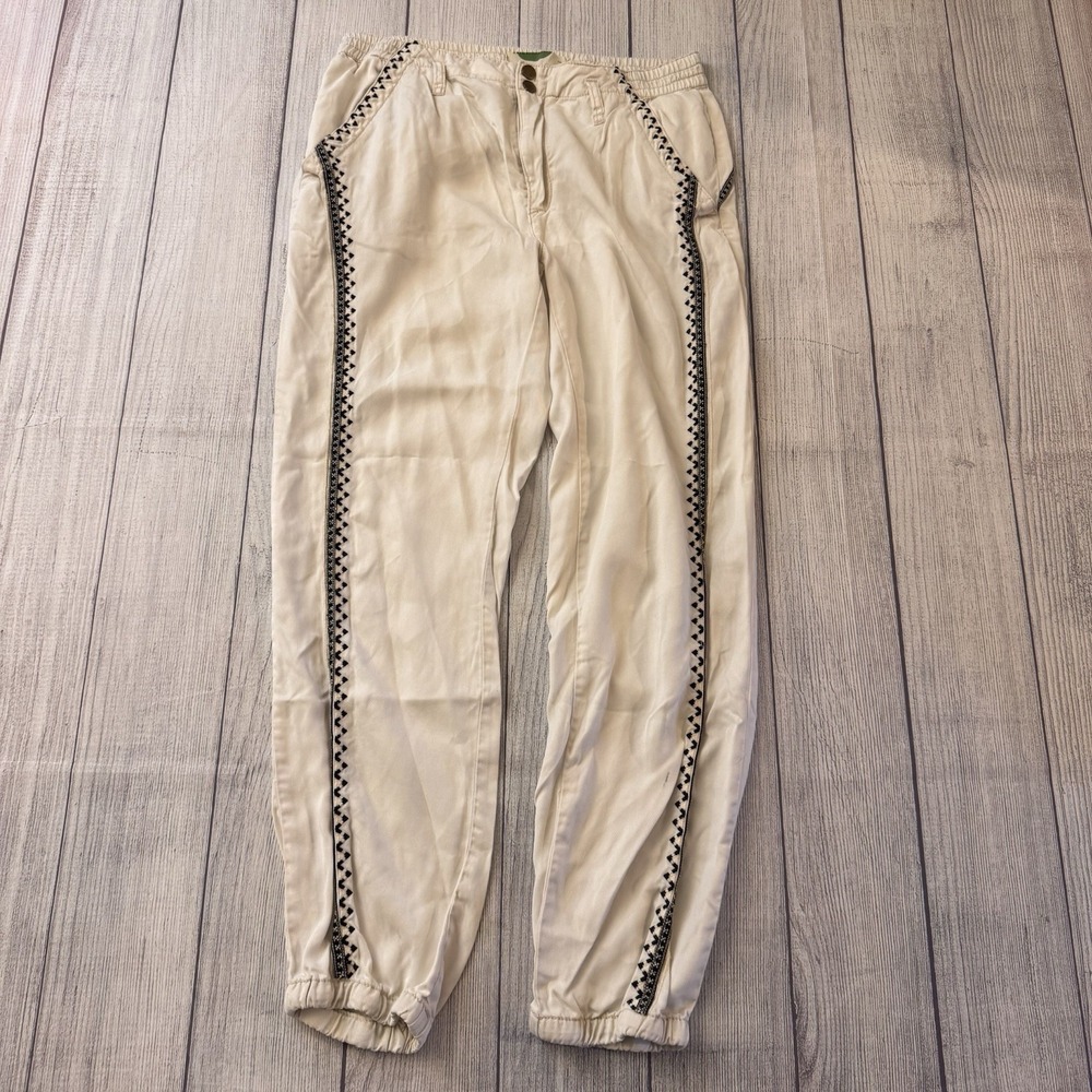 Anthropologie Womens Soft Lightweight Embroidered Jogger Beach‎ Casual Pants M